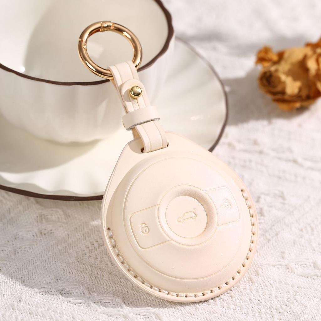 Applicable To Mercedes-Benz Smart Elf No. 1 Key Cover Smart No. 1 Key Bag Leather Inner Decoration Women'S Keychain