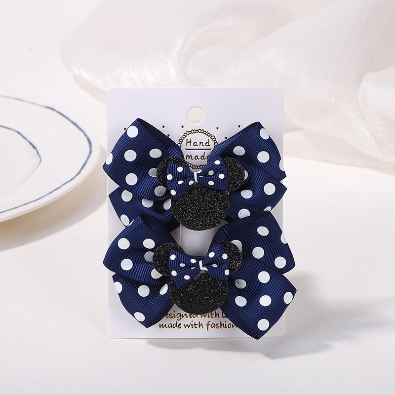 2pcs/Set Grils Lovely Polka Dot Bow Hair Clips for Hair Toddler Cartoon Hairpins Baby Boutique Hair Accessories
