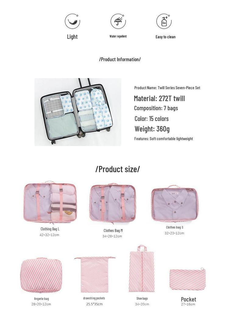 Thickened 7-Piece Travel Storage & Organization Bag Set