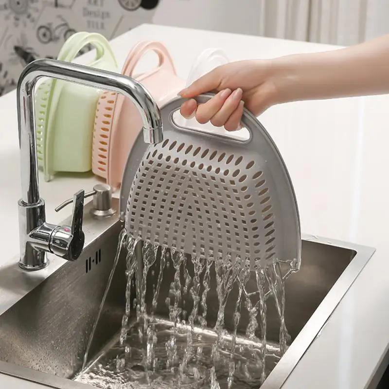 Kitchen Drain Basket Fruit Pot Wash Fruit Colander Household Basket Plastic Vegetable Foldable Basket Kitchen Sink Bowl Washing