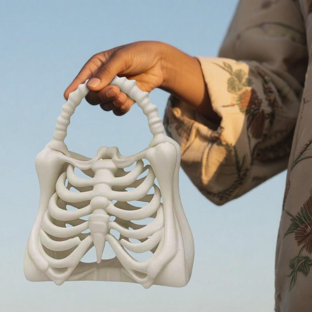 Weird Rib Handbag, Anatomical Dark Accessories