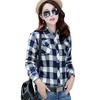 Women's 2025 Autumn/Winter Fleece-Lined Plaid Shirt: Thick, Slimming, Long-Sleeve Cotton Shirt