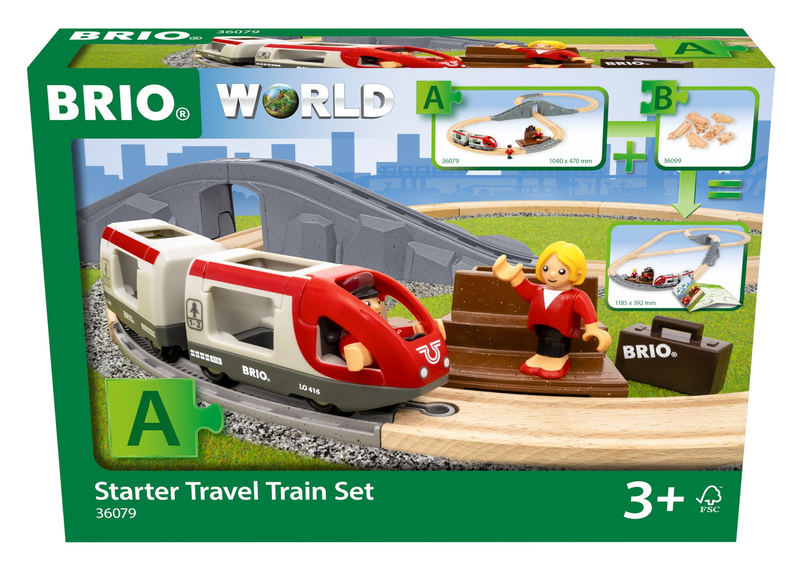 

BRIO Travel Train Starter Set for ages 3 and Wooden Wooden Rail Gift 36079, up. [Toy, Toy, Rail, Set, (Birthday/Christmas)]