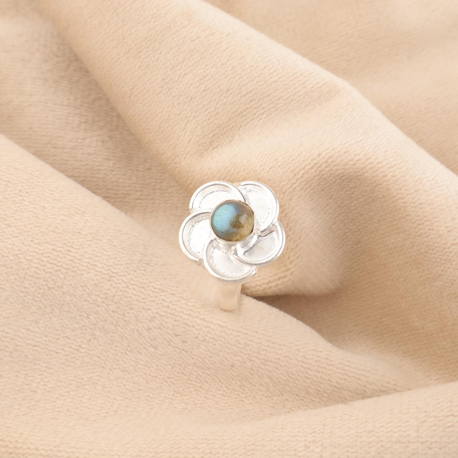 

Labradorite Stone Sterling Silver Daughter Gift Stackable Birthday Ring Jewelry RR-51-23 15