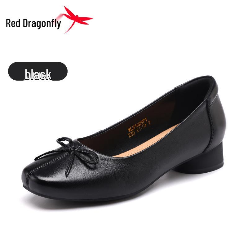 Red Dragonfly Women s Summer Slip-on Leather Low Heel Casual Shoes 35 чёрный