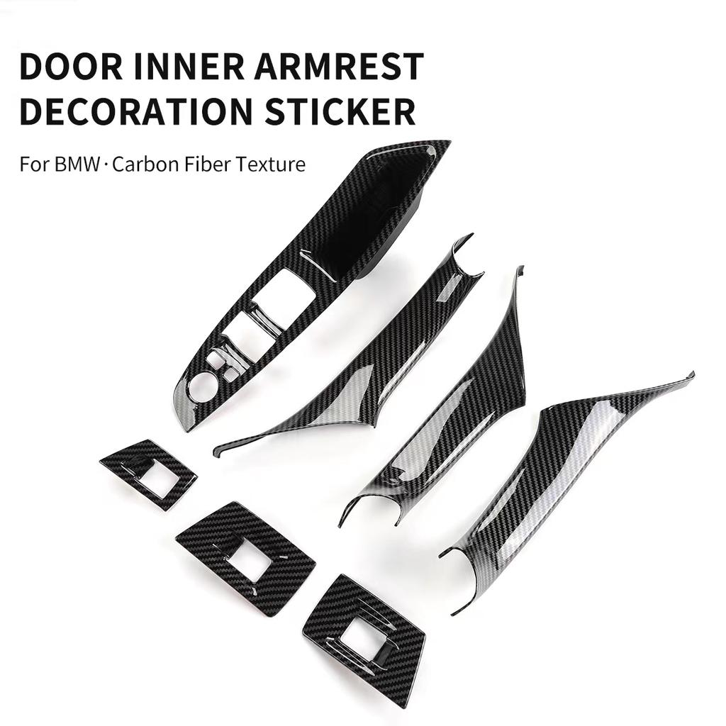 Car Door Handle Trim Cover Auto Armrest Protective Sticker Interior Accessory For BMW 5 Series F10 F18 F11 11-17 Left Hand Drive