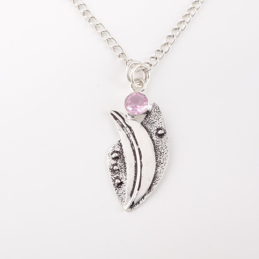 Natural Morganite Gemstone 925 Sterling Silver Jewelry Pendant Mother's Day Gift PP-36-5