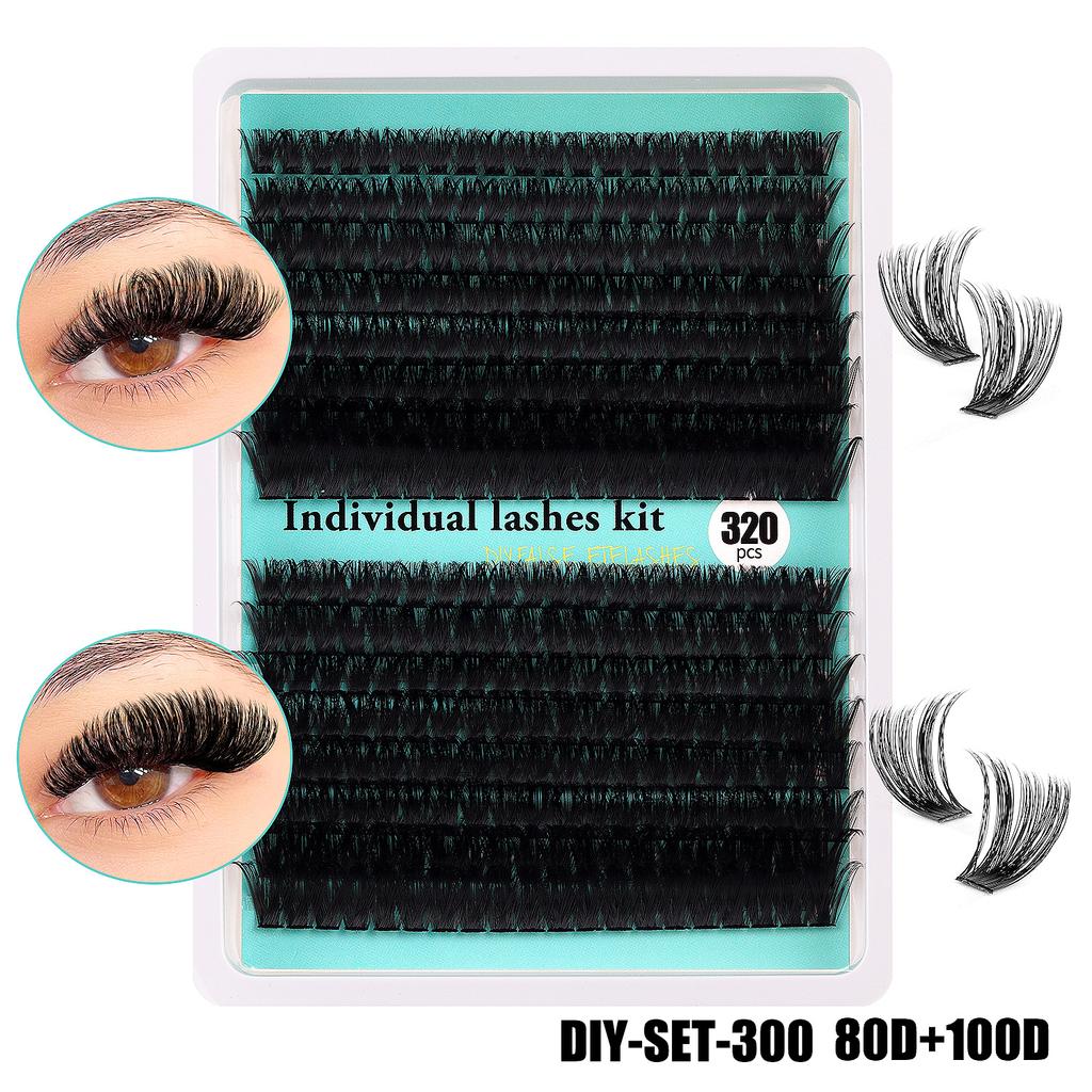 320 Clusters Beauty Lash Extension Kits Private Label Custom Logo 3d Soft Classic Custom Lashes Individual Eyelash Extensions