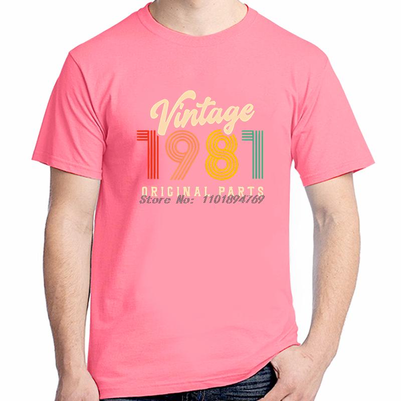 Retro Vintage 1981 Be Born Classic Graphic T Shirts Birthday Gift Tee Top Quality Tee Shirt Adults Novelty Short Sleeve Tshirts