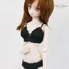 [Petite Marie] 13 DD DDS M Bust Compatible Lingerie Set: Bra and Panties Set, Black, Smooth Material, Floral Embroidery, Floral Lace, 60cm Doll, BJD