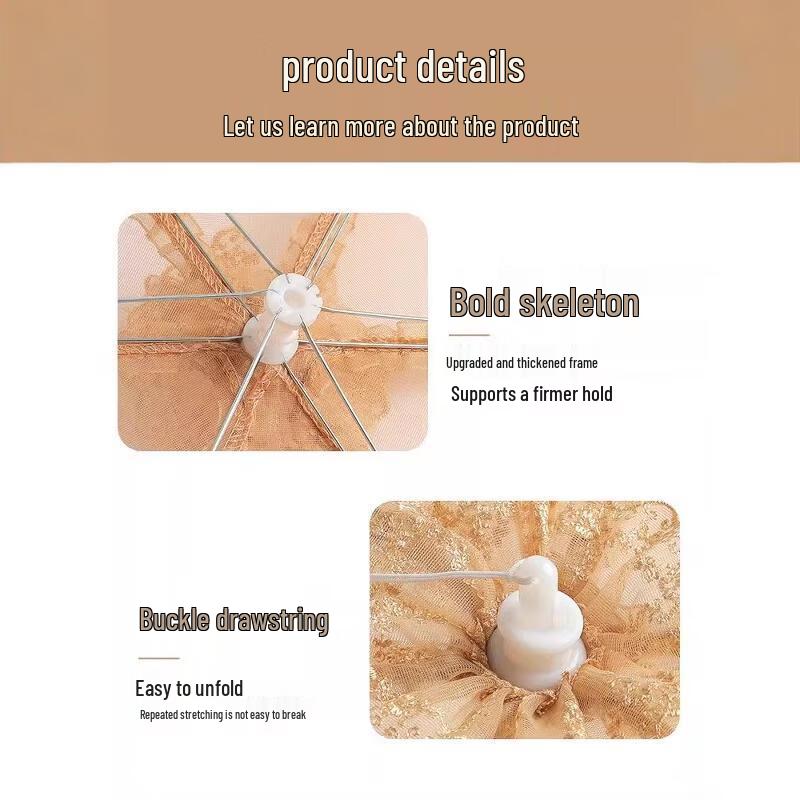 Foldable Embroidered Round Food Cover