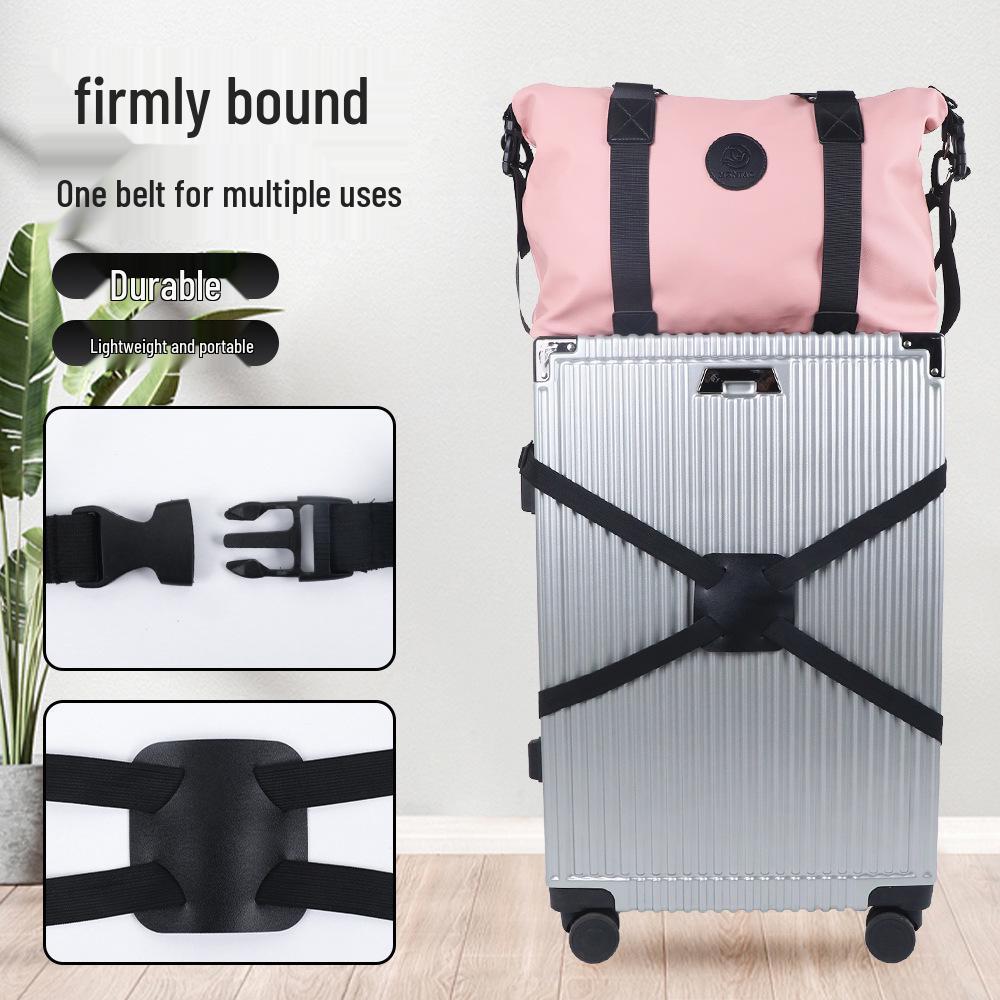 8-Shaped Multi-Functional Luggage Strap with Leather Case for Suitcase and Checked Baggage