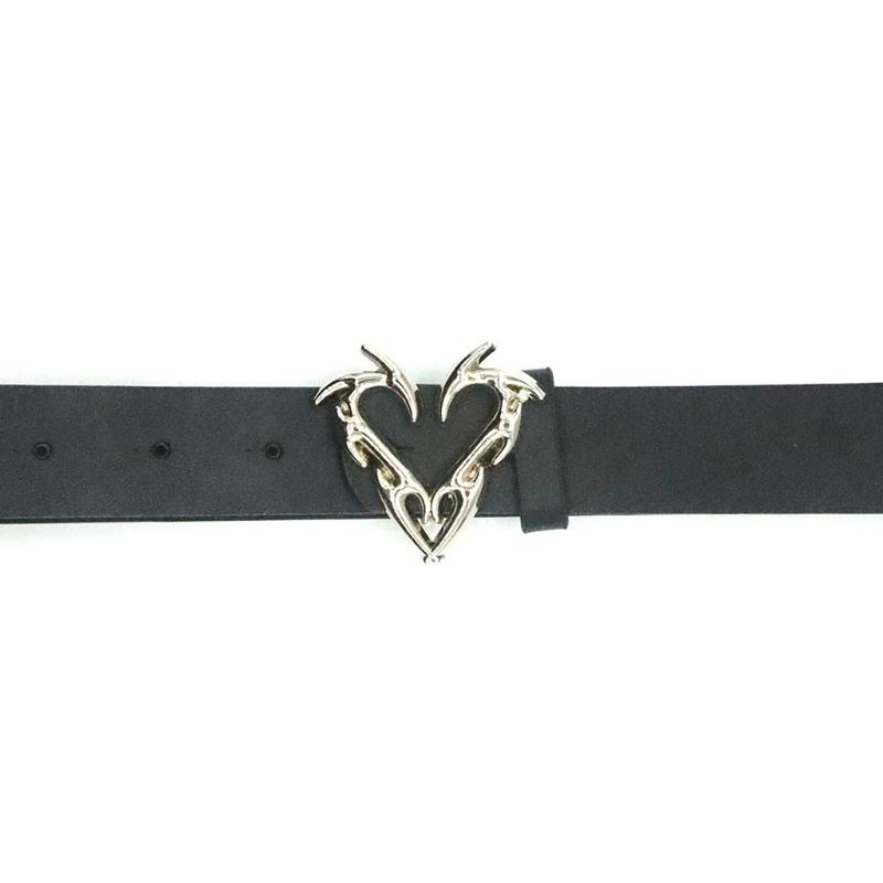 Lady Waist Belt Punk Chain for Cowboy Cowgirl Carved Heart Buckle Retro Buckle Waist Chain Casual Belt