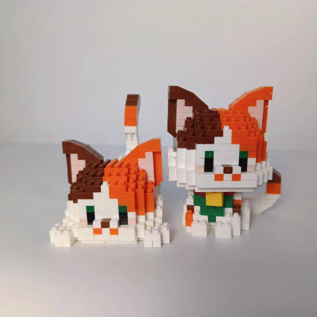 Micro Mattoncini Gatto: Scegli tra Due Posa e Molti Colori per Modelli Adorabili, Combinazioni di Animali Domestici, Regalo Festivo