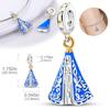 Original Charms Copper Plated Elegant Blue Rattan Virgin Mary Pendants Fit Bracelets For Women Jewelry Making Gifts
