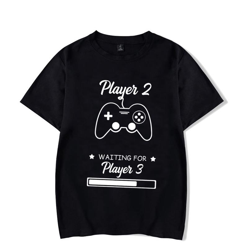 Couple Matching T-Shirt Funny Game Player Shirts Short Sleeve Loose Women Men Tshirt Pregnancy Announcement Tops