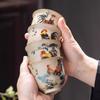 1 Pc Chinese Handmade Cock Ceramic Teacup Vintage Pottery Tea Cup Portable Tea Bowl Pu'er Master Cup Travel Tea Set Accessories