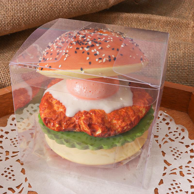 Big Burger Squishy Slow Rising Beef Hamburger Bread Squeeze Toy - Stress Release Hand Relax Toy Layered Slow Rebound