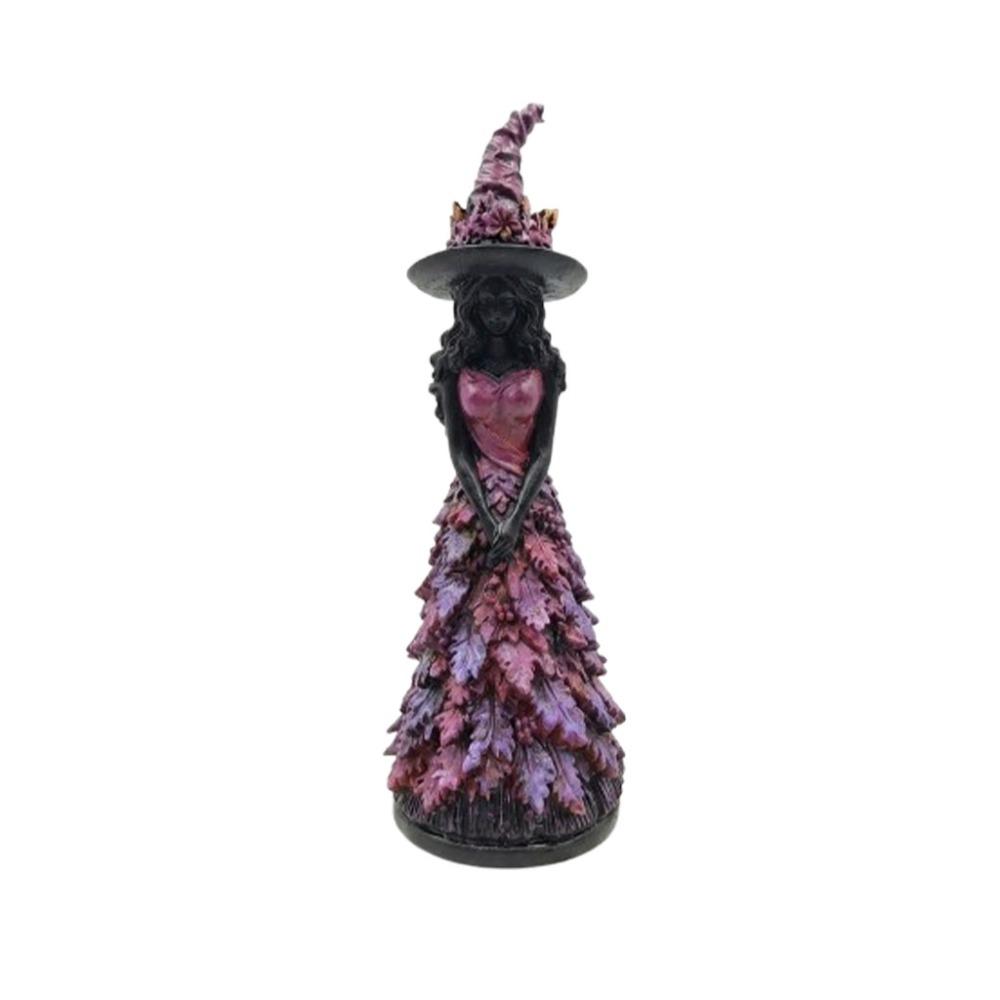Leaf Gown Halloween Witch Statue Vintage Leaf Witch Resin Ornament Halloween Harvest