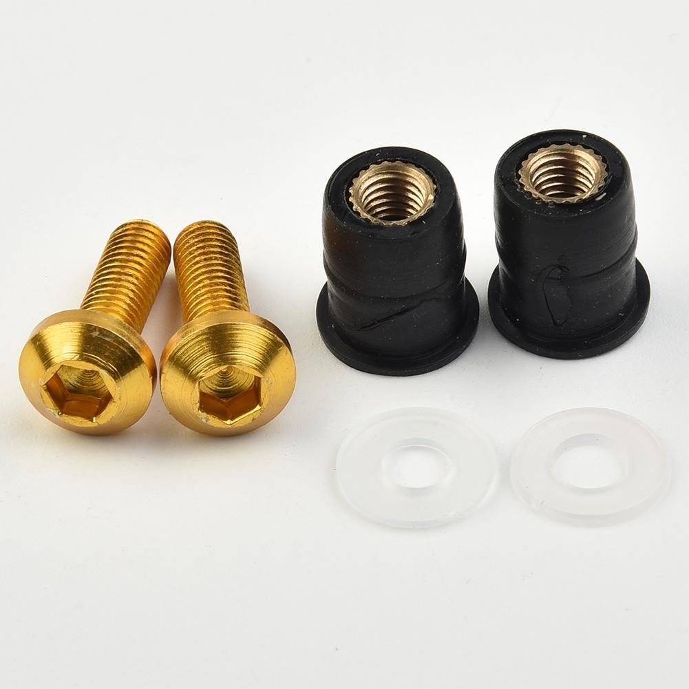 Replacement Windshield Nut Parts Anodized Aluminum Accessories Motorcycle Rubber