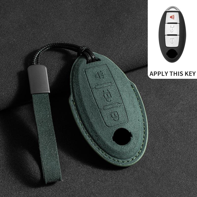 Suede Car Key Case For Nissan Rogue XTrail T32 T31 Qashqai J11 J10 Kicks Tiida Pathfinder Murano Juke Sentra Maxima Rogue Armada
