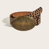 Retro Leopard Print Waist Belt for Lady Girls Fashion PU Leather Waist Band Vintage Waist Ornament Decorative Girdle