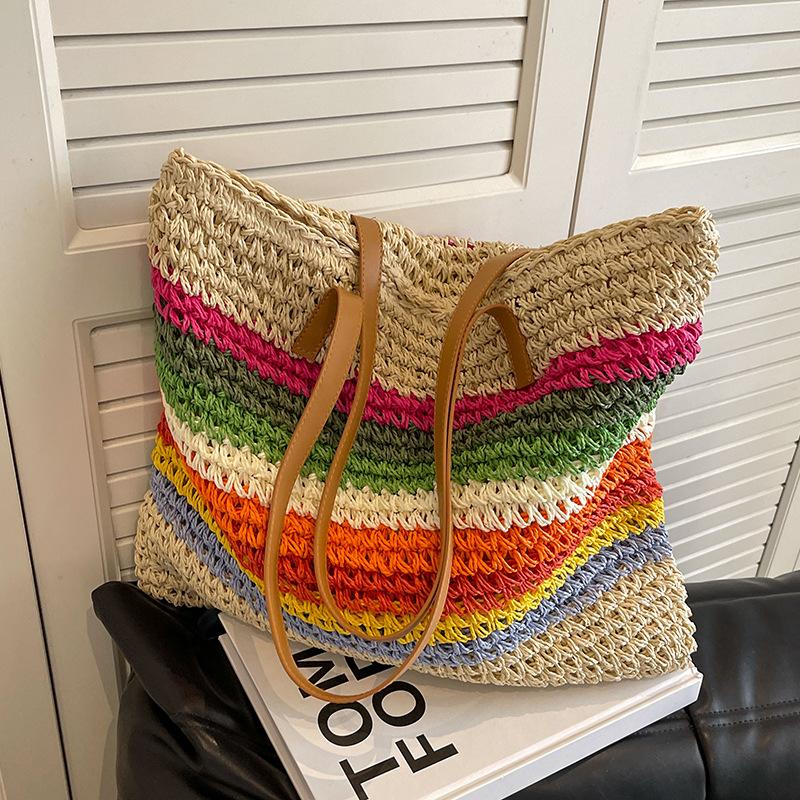 

Плетеная сумка женская большой вместимости новая универсальная на плечо корзина для овощей популярная сумка-тоут