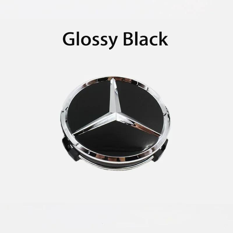 SUK3 Mercedes Benz Amg 75mm Black and Silver AMG Hubcap Center Cap Upgrade Wheel Hub Cover