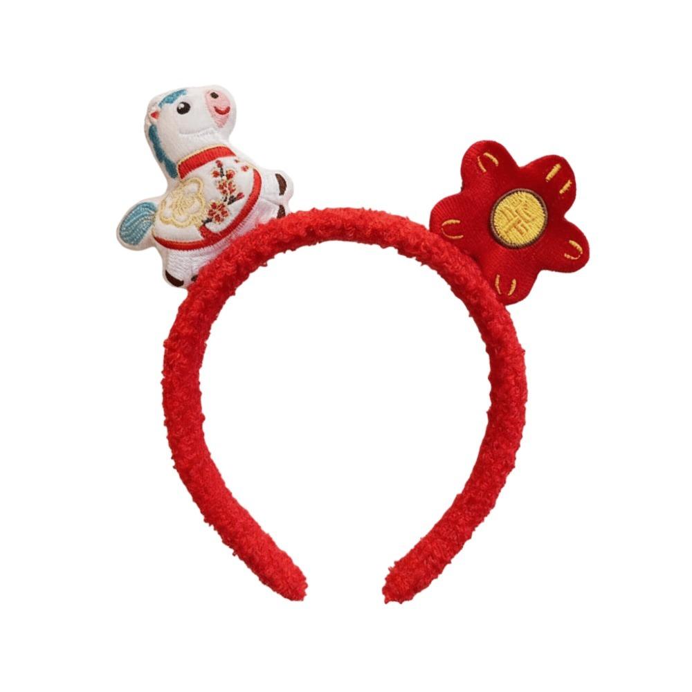 Kreslená obruč do vlasů s koňským ohonem Pony Novoroční pokrývka hlavy Sladká 2026 Novoroční čelenka Foto rekvizita
