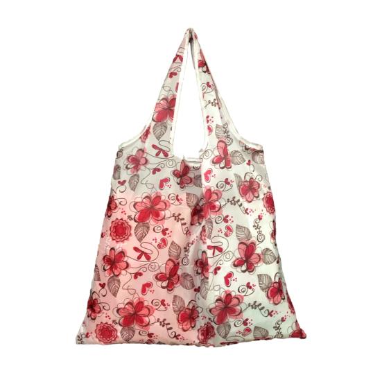 Folding Shopping Bag Reusable Tote Cute Prints Foldable Portable Animal Plants Fabric Grocery Shopping Tote