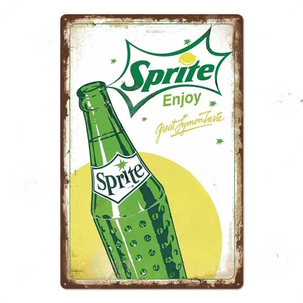 Carbonated Soda Drinks Tin Sign Shabby Vintage Decorative Plaque Wall Decor Bar Home Decor Iron Plate Painting Poster Art Sig