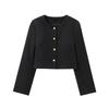 Fashion Style 2024 New Fall Women's Clothing Easiest for Match round-Neck Comfortable Single-Breasted Velvet Short Coat 1228992