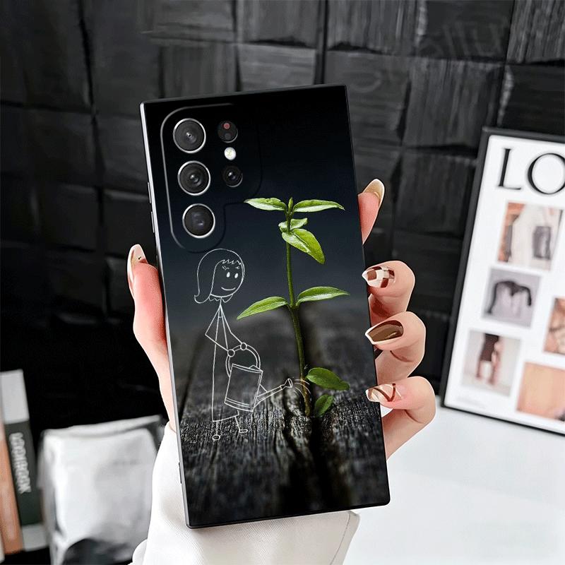 

Nature Cute Child Painting Style Soft Phone Case for Samsung Galaxy S26 S25 Edge S24 Ultra S23 Plus S22 S21 FE S20 Black Cover B Samsung S23 Ultra