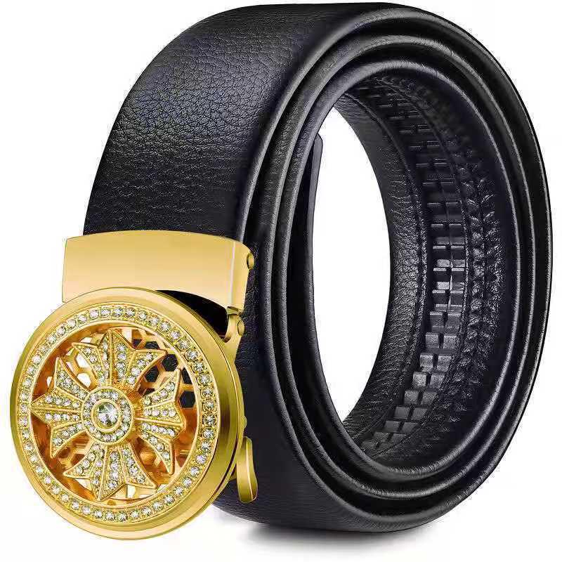 When Fortune Strikes: Stylish Men's Automatic Buckle Belt - Trendy, Versatile, and Perfect for Business Attire