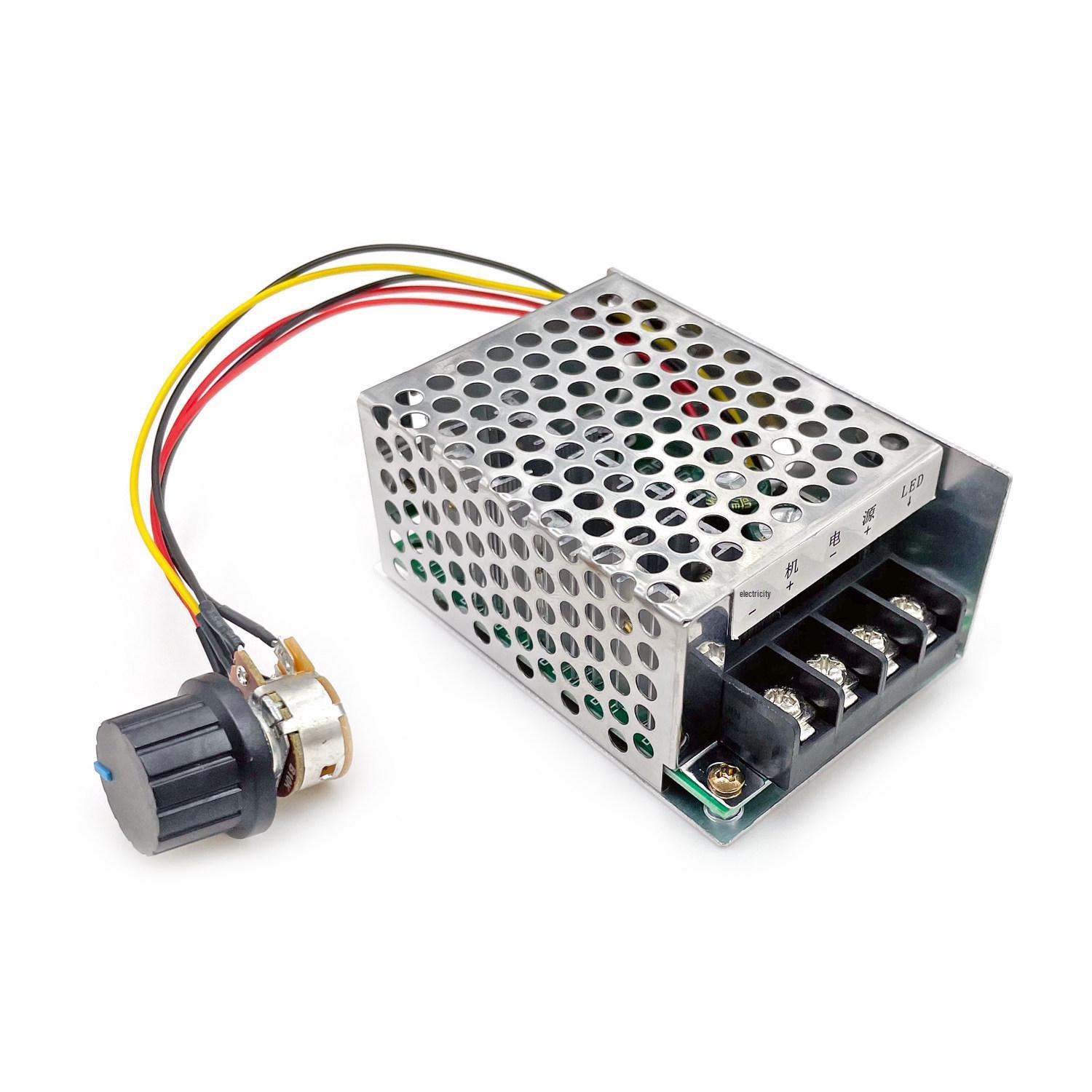 

High-Power Soft Start PWM DC Motor Speed Controller 12V/24V/48V, Stepless Speed Regulation, High Current.