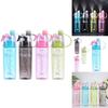 Creative Cartoon Spray Water Bottle For Outdoor Sports, Portable With Lid, Plastic Cup For Summer Hydration And Cooling, 600ml Capacity