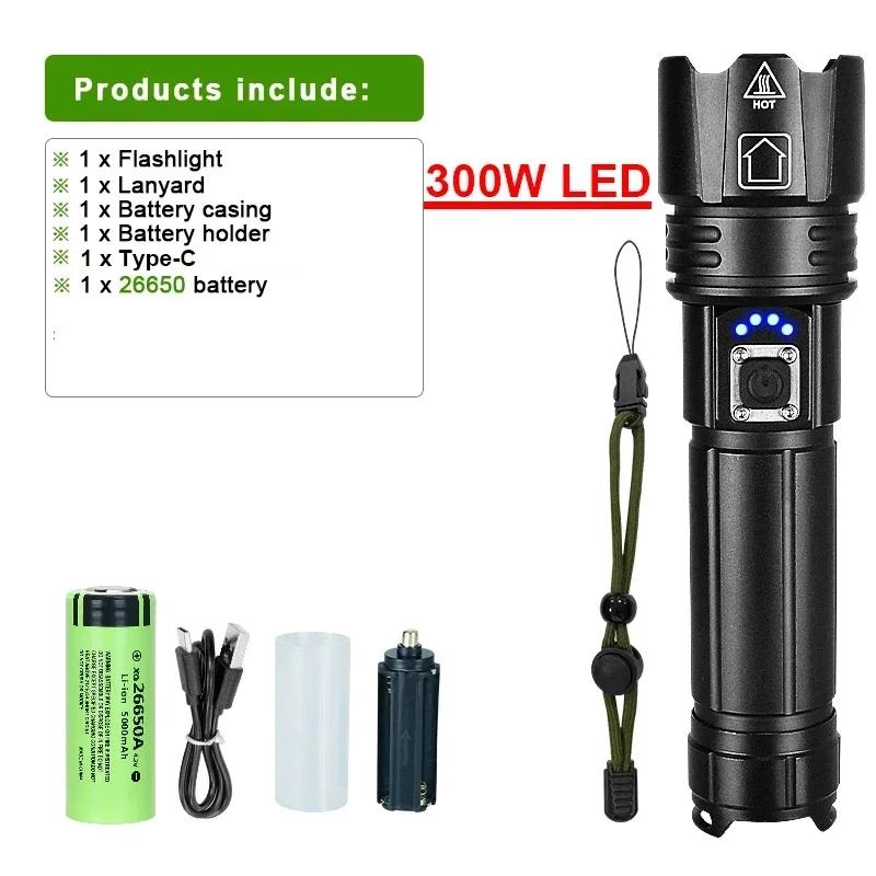High Power Led Flashlight Rechargeable Long Range Tactical Torch Zoom Usb Hand Lantern for Camping, Outdoor & Emergency Use