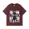 275 GSM Washed T-shirts 100% Cotton Dragon Ball V16 Black Goku Print Unisex Heavy Cotton T Shirt