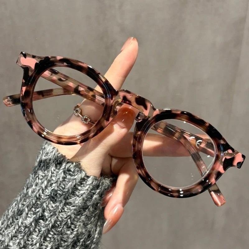 Retro Round-Frame Presbyopia Glasses HD Blue Light Blocking Women Reader Eyewear with Plus Diopters Classic Trendy Eyewear 1.0