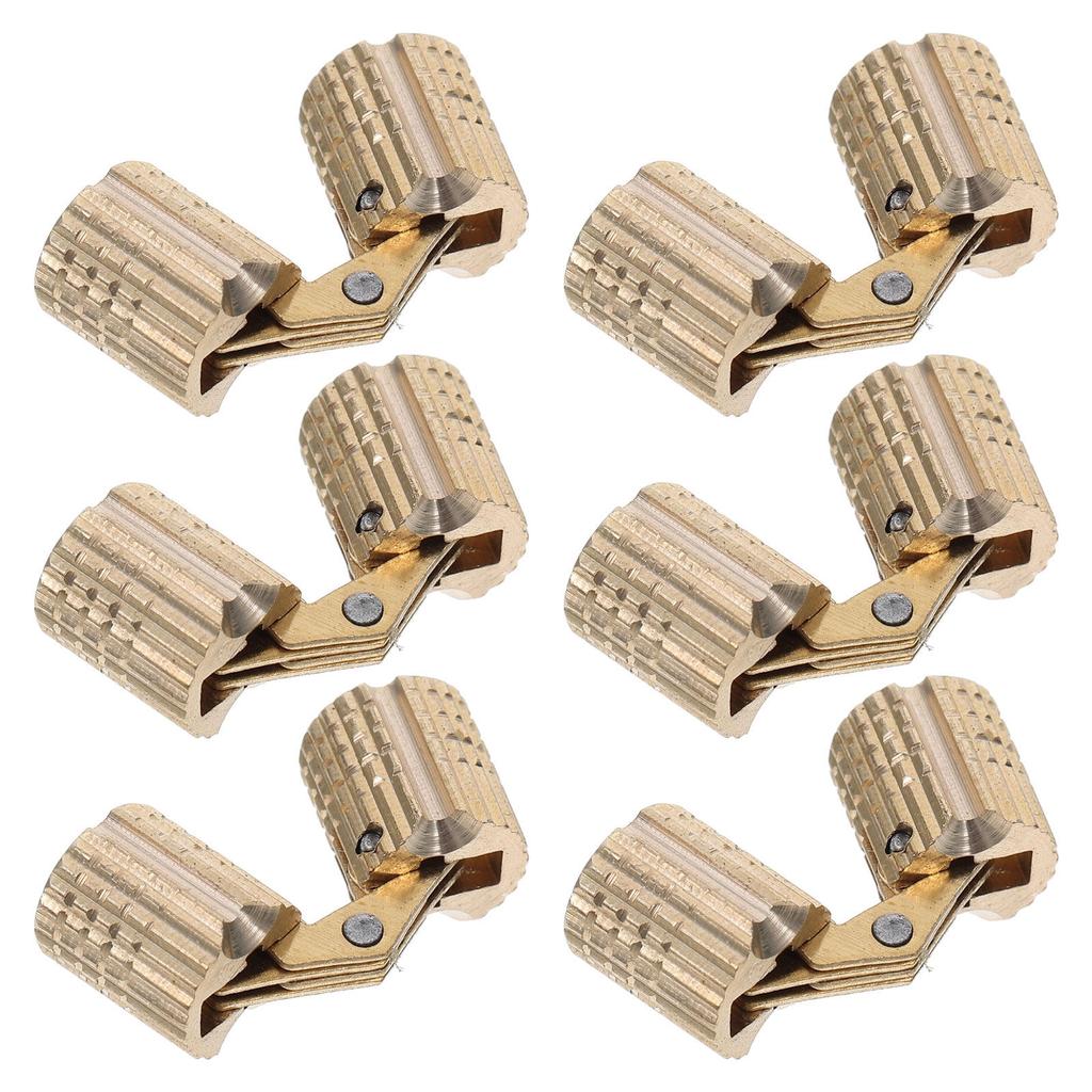 6Pcs Hidden Brass Box Hinges 8Mm Silent Smooth Operation Concealed Furniture Fittings for Small Cabinets Ring Boxes Wood Craft