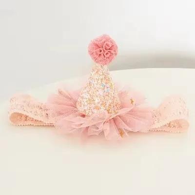 1 PC Fashion Cute Girl Crown Princess Hairpin Lace Pearl Shiny Star Headband Hairpin Hairpin Hair Accessories Hair Birthday Hat