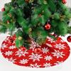 Large Red Snowflake Christmas Tree Skirt: 3D Festive Home Decoration