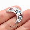 6pcs Evil Blue Eye Charm Dark Blue Heart Moon Eyes Pendant Rhinestone Stainless Steel Charm For Jewelry Making Necklace Keychain