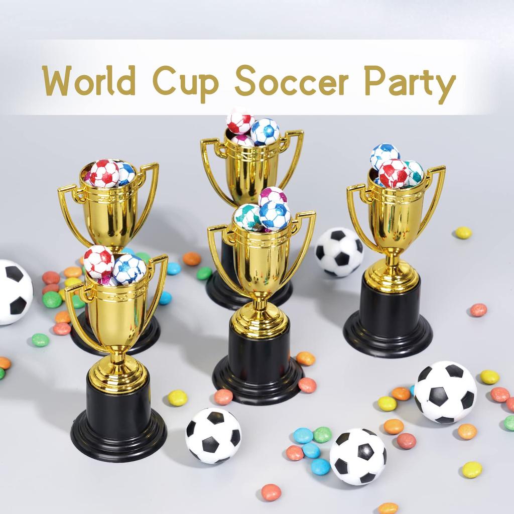 24 Pcs Mini Gold Award Trophy Cup for Kids and Adults, 4 Inch Plastic Trophies for Sports, Party Favors, Tournaments, Competitio