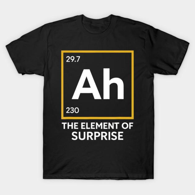 Asiatische Größe Herren Schwarzes Print-T-Shirt Ah Der Elet der Überraschung Chemie Wissenschaft Humor No-Cut Print Baumwoll-T-Shirt