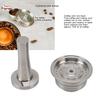 Coffee Capsule Stainless Steel Reusable 230ML Coffee Capsule Pod with Amper Spoon Brush Stickers Sealing Loop for Home