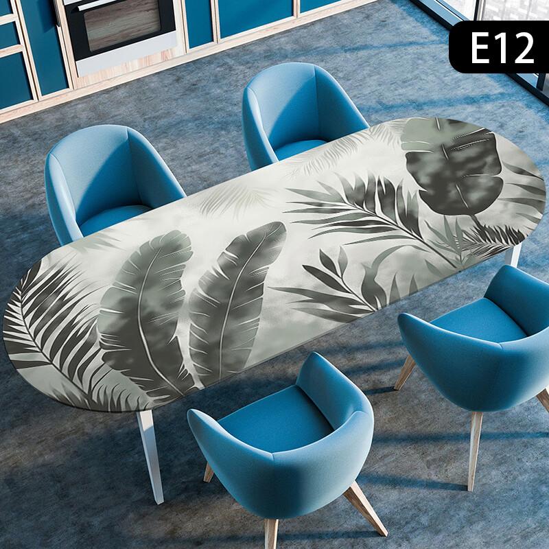 1pc Waterproof Oval Table Cover Oil-Proof Elastic Kitchen Dining Party Tablecloth Table Covers Outdoor Courtyard Home Decor