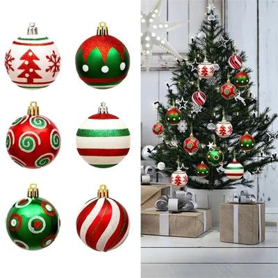 30PCS New Plastic Christmas Balls Multicolor 6cm Tree Pendant Ornaments DIY Gifts Home Decoration New Year