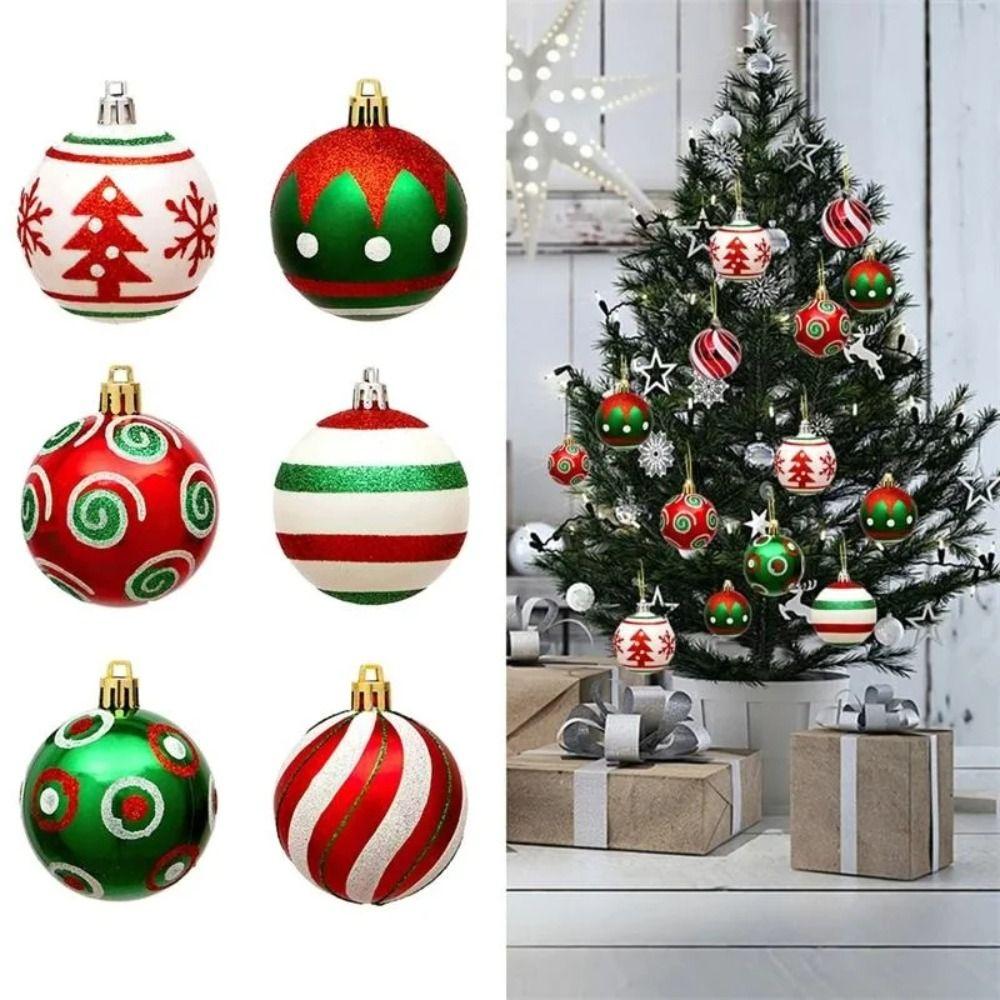 30PCS New Plastic Christmas Balls Multicolor 6cm Tree Pendant Ornaments DIY Gifts Home Decoration New Year