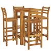 VidaXL Ensemble de Bar de Jardin 5 pcs, Table et Chaises avec Repose-Pieds, Ensemble de Meubles de Terrasse Extérieur, Bois 3154391